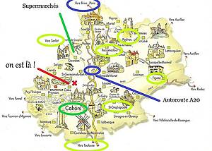 Carte touristique du Lot plus beaux villages de France
